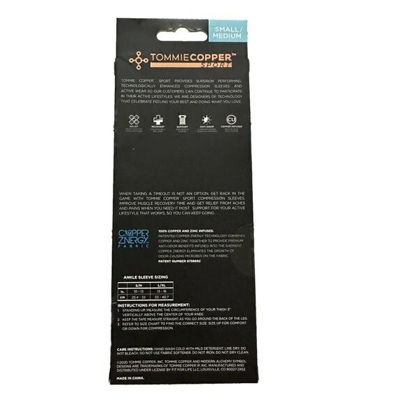 Tommie Copper Ankle Compression Sleeve Joint Ankle Pain Relief Small Medium - Picture 2 of 10